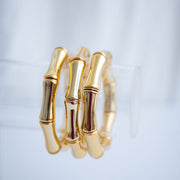 The Thick Bridgette Bamboo Stretchy Bracelet in Gold