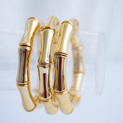 The Thick Bridgette Bamboo Stretchy Bracelet in Gold