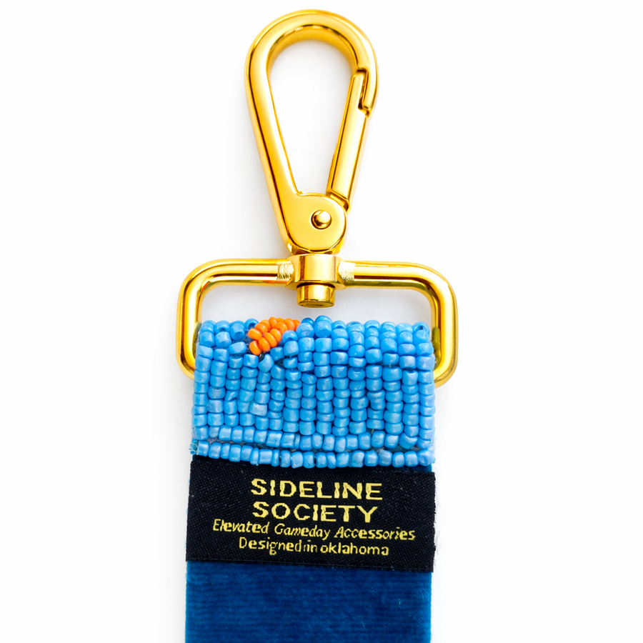 Hand Beaded OKC Thunder Gameday Strap – Adjustable Bag Strap, Blue Beaded Purse Strap for Basketball Fans, Game Day Accessories - Bright Bolt PREORDER SHIPS APPROX 6/29