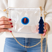 OKC Thunder Clear Bag with Lightning Bolt Gameday Bag with Gold Chain