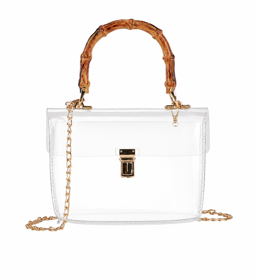The Perfect Clear Bamboo Handle Gameday Bag