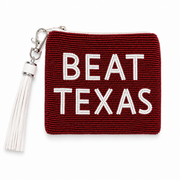 Hand Beaded Oklahoma Gameday Coin Purse | Beat Texas