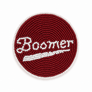 OKLAHOMA HAND BEADED GAMEDAY BUTTON - PUSH PIN FAN ACCESSORIES - RETRO FONT
