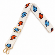 Hand Beaded OKC Thunder Gameday Strap – Adjustable Bag Strap, Blue Beaded Purse Strap for Basketball Fans, Game Day Accessories - Bolts