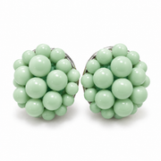 The Jackie Ohhh So Retro Beaded Cluster Earrings in Seafoam Green