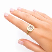 The Zara Gold Enamel Contemporary Ring in White