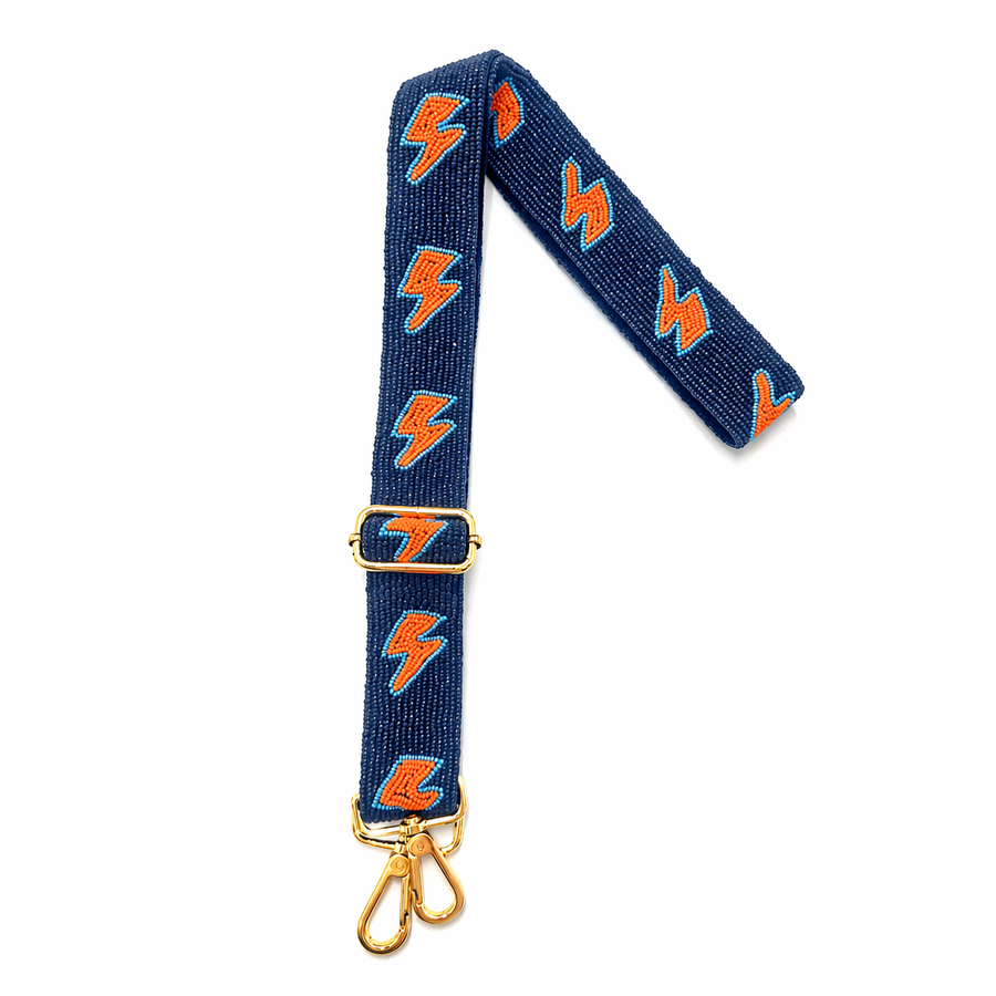 Hand Beaded OKC Thunder Gameday Strap – Adjustable Bag Strap, Blue Beaded Purse Strap for Basketball Fans, Game Day Accessories - Bolts PREORDER SHIPS APPROX 6/29
