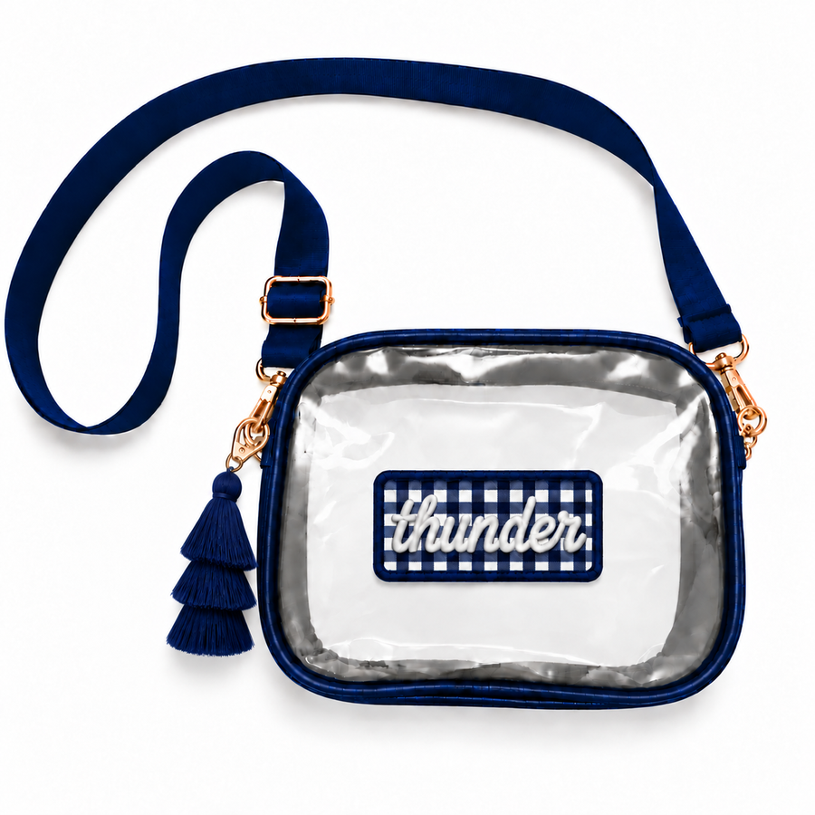 OKC Thunder Clear Bag with Exclusive Gingham Patch - PREORDER SHIPS APPROX 10/23