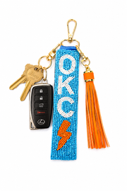 OKC Thunder Gameday Beaded Keychain Purse Charm I Handmade I Sideline Society Exclusive Spirit Accessory