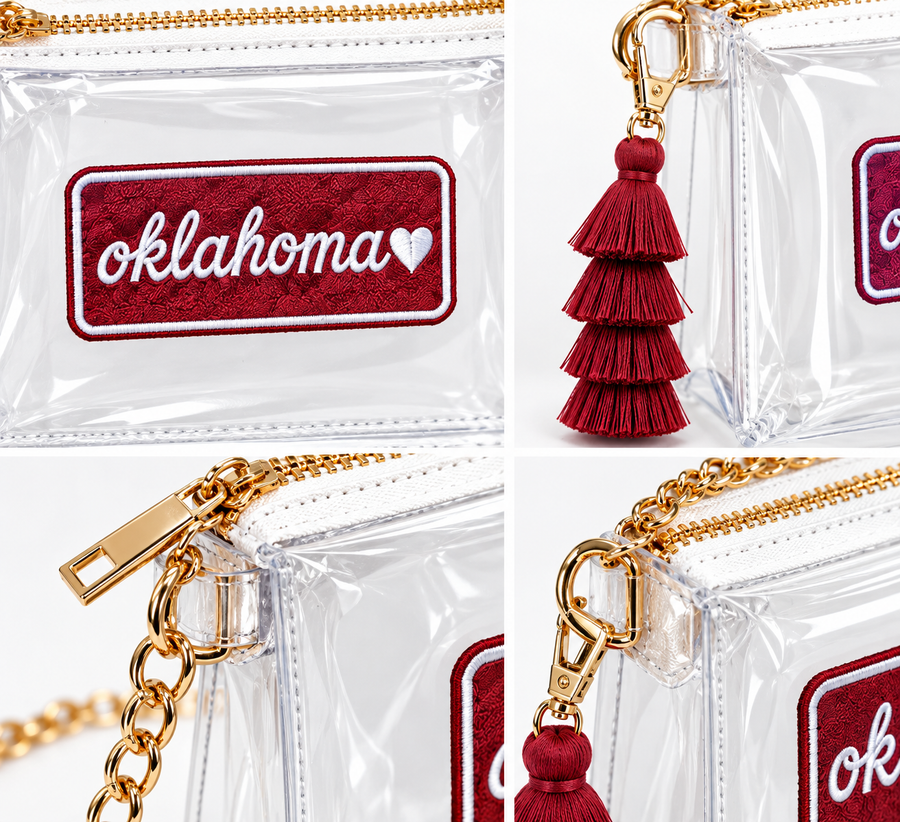 The Perfect Clear Gold Chain Gameday Bag + Exclusive Patch