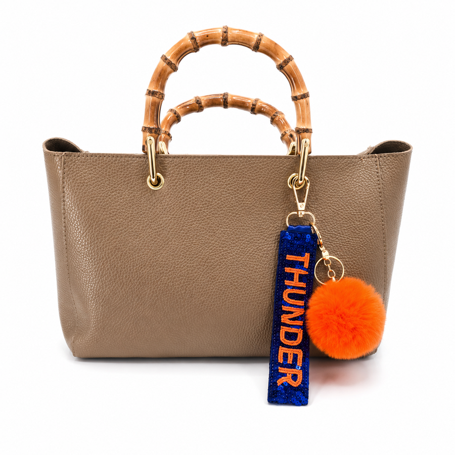 OKC Thunder Gameday Beaded Keychain Purse Charm I Handmade I Sideline Society Exclusive Spirit Accessory