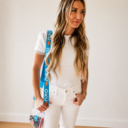Hand Beaded OKC Thunder Gameday Strap – Adjustable Bag Strap, Blue Beaded Purse Strap for Basketball Fans, Game Day Accessories - Bright Bolt PREORDER SHIPS APPROX 6/29