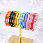 Thin Bridgette Bangle Grand Millennial Bracelet- Stretchy Bangle Gold I Silver I One Size I Stackable Statement I Seafoam Green