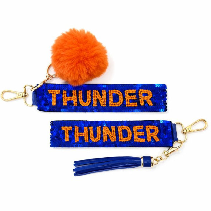 OKC Thunder Gameday Beaded Keychain Purse Charm I Handmade I Sideline Society Exclusive Spirit Accessory