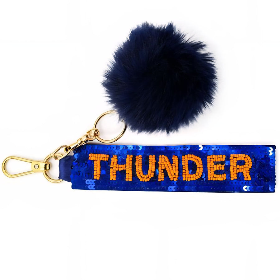 OKC Thunder Gameday Beaded Keychain Purse Charm I Handmade I Sideline Society Exclusive Spirit Accessory