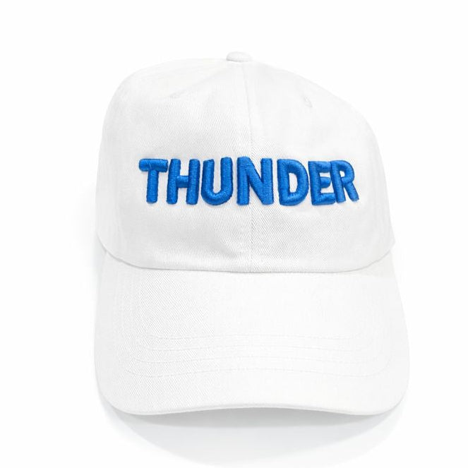 OKC Thunder Hat – White Dad Hat | Game Day Embroidered Baseball Hat | OKC Fan Gear | Spirit Accessories