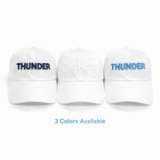 OKC Thunder Hat – White Dad Hat | Game Day Embroidered Baseball Hat | OKC Fan Gear | Spirit Accessories (Copy)