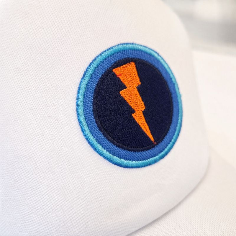 OKC Thunder Hat – White Trucker Hat | Game Day Embroidered Baseball Hat | OKC Fan Gear | Spirit Accessories (Copy)