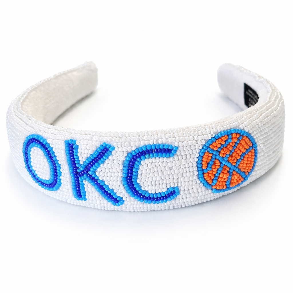OKC Thunder Hand Beaded Exclusive Gameday Headband- Basketball Design