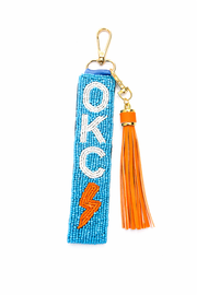 OKC Thunder Gameday Beaded Keychain Purse Charm I Handmade I Sideline Society Exclusive Spirit Accessory