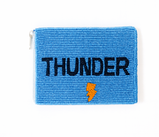 Handmade Beaded Gameday Custom Coin Purse | Bag for Clear Stadium Bags | Okc Thunder | 405 Local Original | Oklahoma