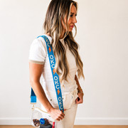 Hand Beaded OKC Thunder Gameday Strap – Adjustable Bag Strap, Blue Beaded Purse Strap for Basketball Fans, Game Day Accessories - Bright Bolt PREORDER SHIPS APPROX 6/29