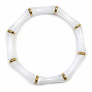 Thin Bridgette Bangle Grand Millennial Bracelet- Stretchy Bangle Gold I Silver I One Size I Stackable Statement I Marbled Emerald