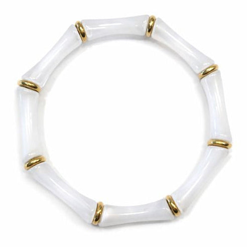 Thin Bridgette Bangle Grand Millennial Bracelet- Stretchy Bangle Gold I Silver I One Size I Stackable Statement I Marbled Emerald