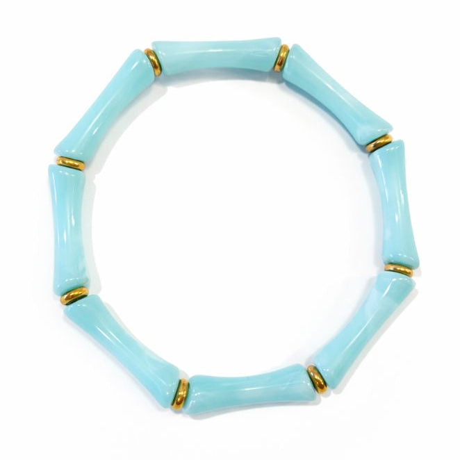 Thin Bridgette Bangle Grand Millennial Bracelet- Stretchy Bangle Gold I Silver I One Size I Stackable Statement I Marbled Emerald