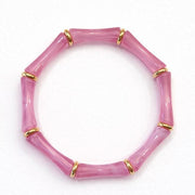 Thin Bridgette Bangle Grand Millennial Bracelet- Stretchy Bangle Gold I Silver I One Size I Stackable Statement I Marbled Emerald