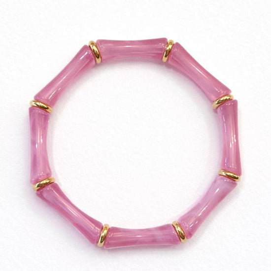 Thin Bridgette Bangle Grand Millennial Bracelet- Stretchy Bangle Gold I Silver I One Size I Stackable Statement I Marbled Emerald