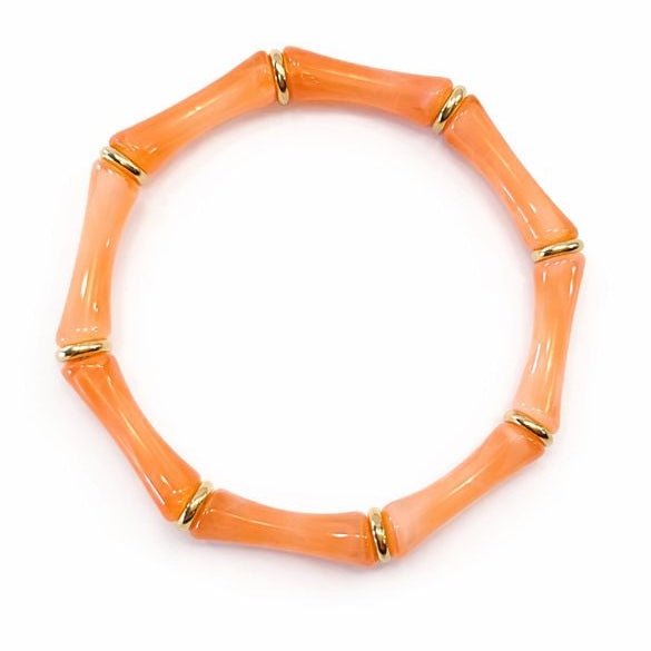 Thin Bridgette Bangle Grand Millennial Bracelet- Stretchy Bangle Gold I Silver I One Size I Stackable Statement I Marbled Emerald