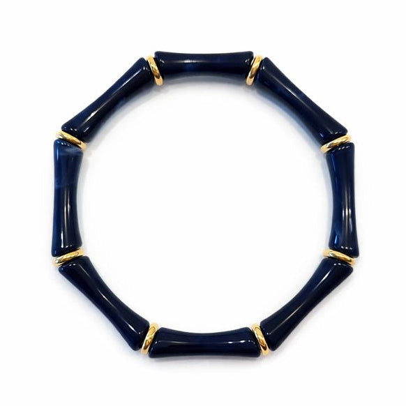 Thin Bridgette Bangle Grand Millennial Bracelet- Stretchy Bangle Gold I Silver I One Size I Stackable Statement I Marbled Emerald