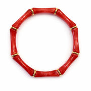 Thin Bridgette Bangle Grand Millennial Bracelet- Stretchy Bangle Gold I Silver I One Size I Stackable Statement I Marbled Emerald