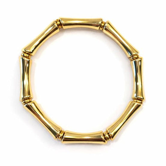 Thin Bridgette Bangle Grand Millennial Bracelet- Stretchy Bangle Gold I Silver I One Size I Stackable Statement I Marbled Emerald