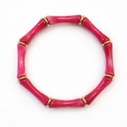 Thin Bridgette Bangle Grand Millennial Bracelet- Stretchy Bangle Gold I Silver I One Size I Stackable Statement I Marbled Emerald