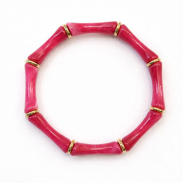 Thin Bridgette Bangle Grand Millennial Bracelet- Stretchy Bangle Gold I Silver I One Size I Stackable Statement I Marbled Emerald