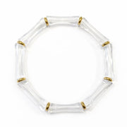 Thin Bridgette Bangle Grand Millennial Bracelet- Stretchy Bangle Gold I Silver I One Size I Stackable Statement I Marbled Emerald