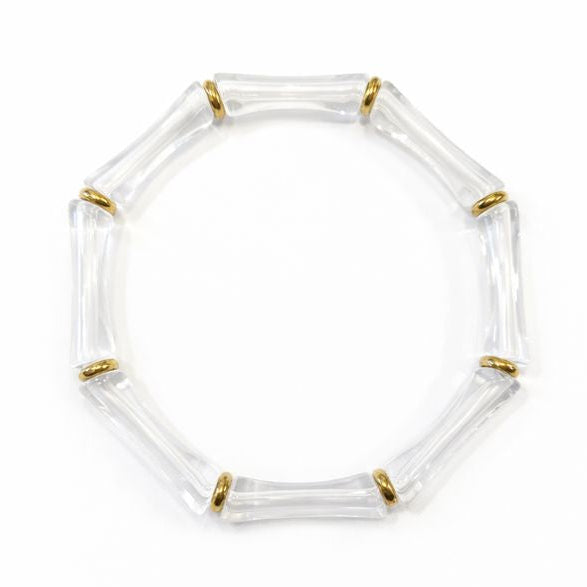 Thin Bridgette Bangle Grand Millennial Bracelet- Stretchy Bangle Gold I Silver I One Size I Stackable Statement I Marbled Emerald