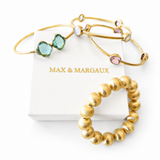 Brushed Gold Gemstone Bangle