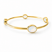 Brushed Gold Gemstone Bangle