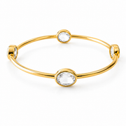 Brushed Gold Gemstone Bangle