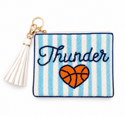 Handmade Beaded Gameday Custom Coin Purse | Bag for Clear Stadium Bags | OKC Thunder | Oklahoma I Heart