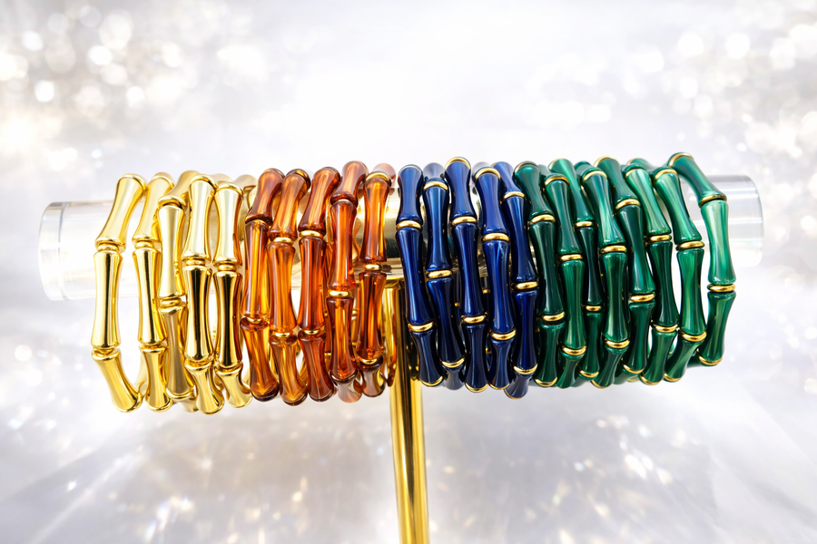 The Thin Bridgette Bamboo Acrylic Bangle Bracelet