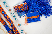 Handmade Beaded Gameday Custom Coin Purse | Bag for Clear Stadium Bags | OKC Thunder | 405 Local Original | Oklahoma I Leopard