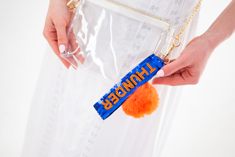 OKC Thunder Gameday Beaded Keychain Purse Charm I Handmade I Sideline Society Exclusive Spirit Accessory