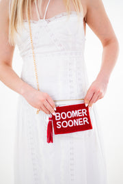 Handmade Beaded Gameday Custom Coin Purse | Bag for Clear Stadium Bags | Oklahoma Sooners | Boomer | 405 Local Original | OU