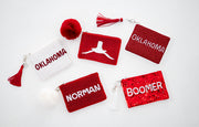 Handmade Beaded Sequin Gameday Custom Coin Purse | Bag for Clear Stadium Bags | Oklahoma Sooners | Boomer | 405 Local Original | OU