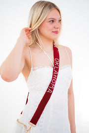 Handmade Beaded Oklahoma Pearls Gameday Custom Purse Strap | Bag for Clear Stadium Bags | Oklahoma Sooners | Boomer | OU I Bama (Copy)