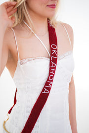 Handmade Beaded Oklahoma Pearls Gameday Custom Purse Strap | Bag for Clear Stadium Bags | Oklahoma Sooners | Boomer | OU I Bama (Copy)